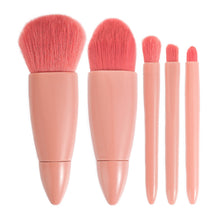 Load image into Gallery viewer, Easy-taken Travel Makeup Brush Set,5pcs Mini Complete Function Cosmetic Brushes Kit with Mirror
