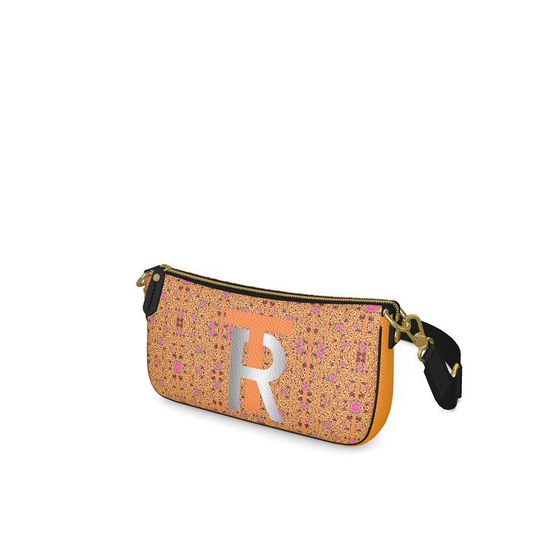 Orange Leather Baguette Bag