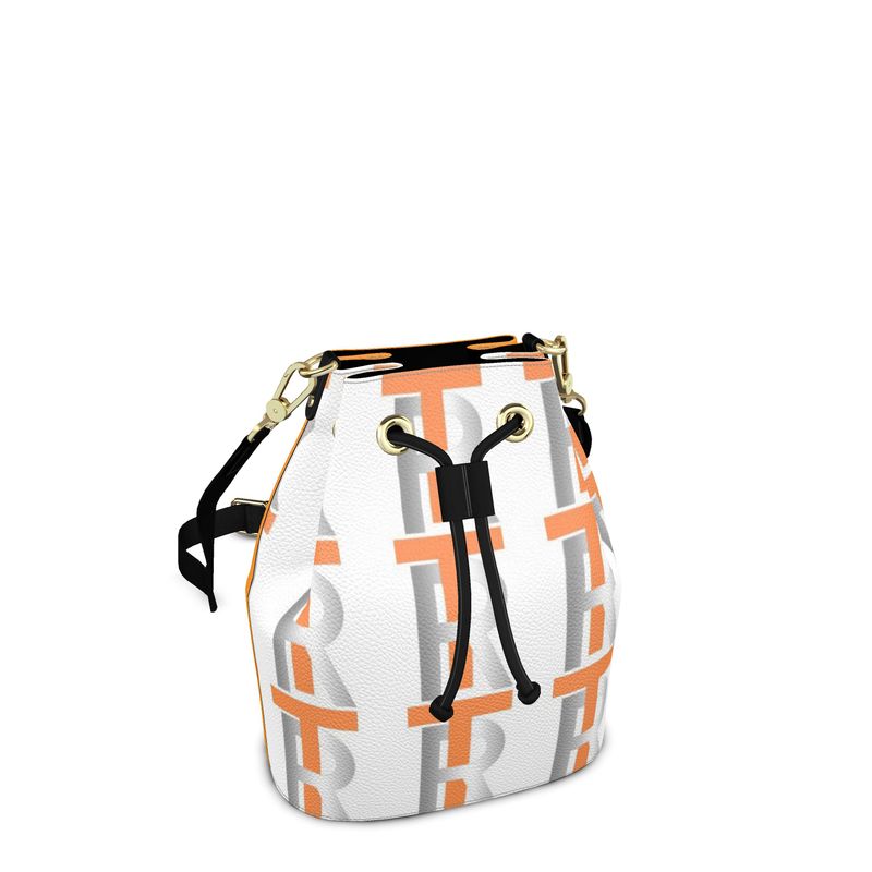 Orange Leather Bucket Bag