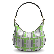 Load image into Gallery viewer, Light Green Leather Curve Hobo Bag
