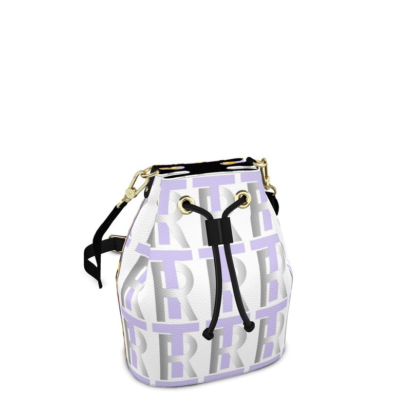 Lavender Leather Bucket or Drawstring Bag