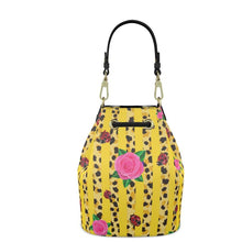 Load image into Gallery viewer, Yellow Leather Bucket or Drawstring Bag
