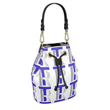 Load image into Gallery viewer, Royal Blue Leather Bucket or Drawstring Bag
