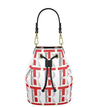 Load image into Gallery viewer, Red Leather Bucket or Drawstring Bag
