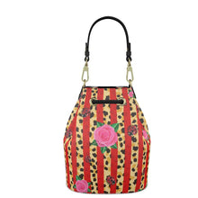 Load image into Gallery viewer, Red Leather Bucket or Drawstring Bag
