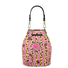 Load image into Gallery viewer, Pink Leather Bucket or Drawstring Bag
