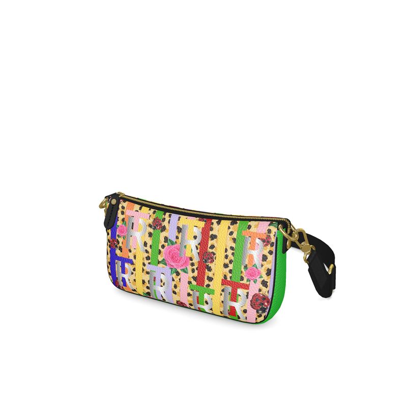 Multi Colored Leather Baguette Bag