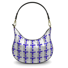 Load image into Gallery viewer, Royal Blue Leather Curve Hobo Bag
