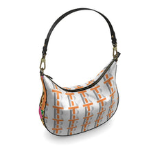 Load image into Gallery viewer, Orange Leather Curve Hobo Bag
