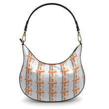 Load image into Gallery viewer, Orange Leather Curve Hobo Bag
