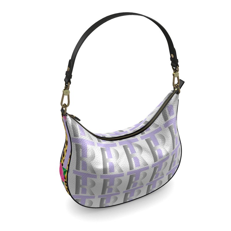 Lavender Leather Curve Hobo Bag