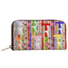 Load image into Gallery viewer, Multi Colored Leather Zip Wallet
