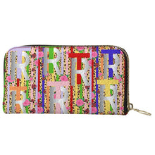 Load image into Gallery viewer, Multi Colored Leather Zip Wallet
