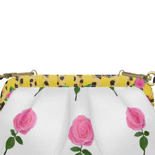 Load image into Gallery viewer, Yellow Rose Leather Pleated Soft Frame Bag
