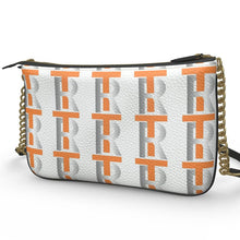 Load image into Gallery viewer, Orange Leather Pochette Double Zip Bag
