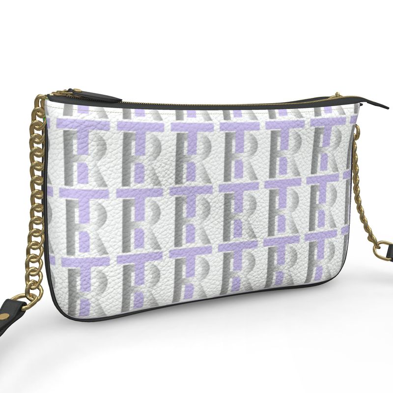 Lavender Leather Pochette Double Zip Bag