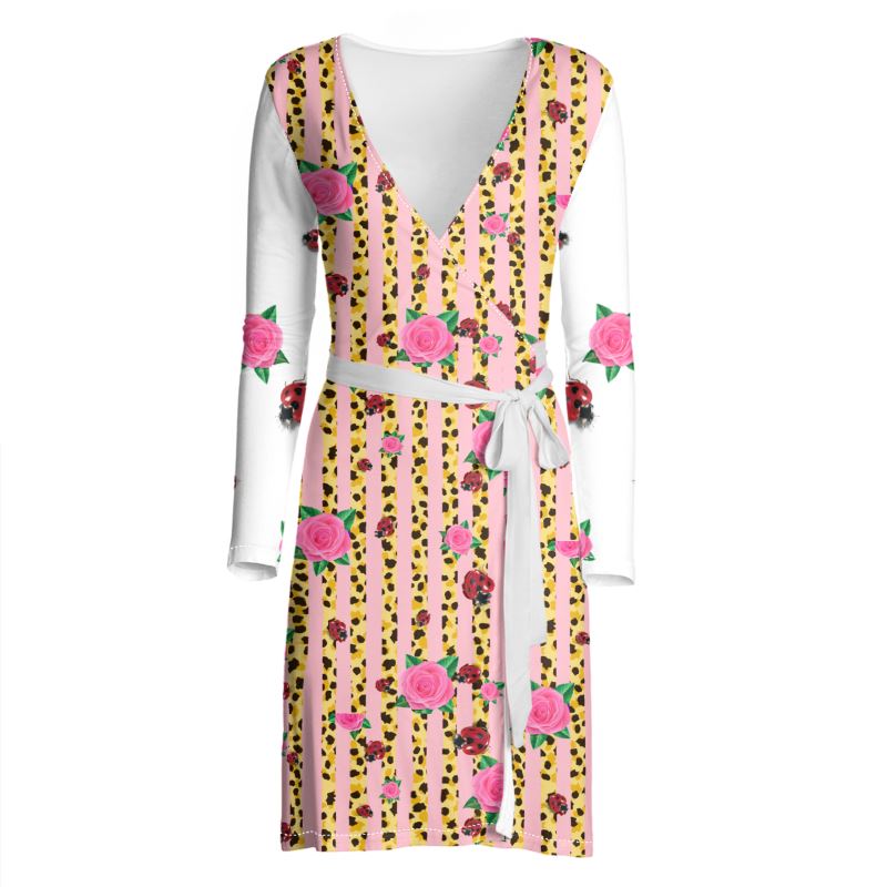 Pink Cluster Wrap Dress