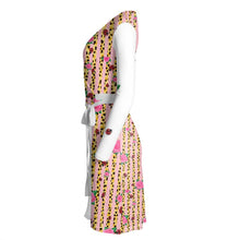 Load image into Gallery viewer, Pink Cluster Wrap Dress
