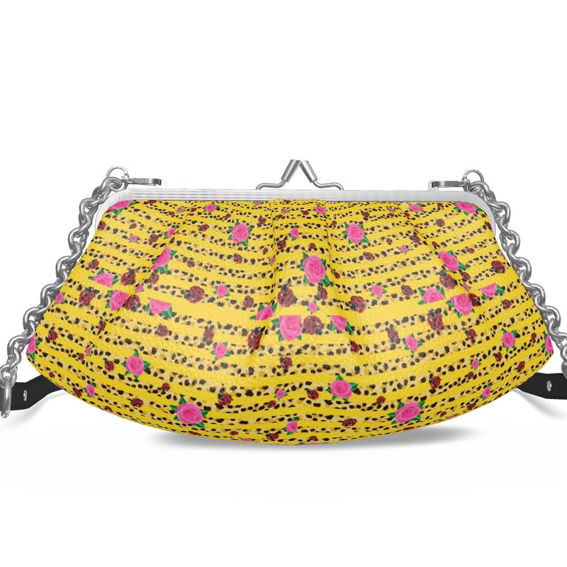 Yellow Pleated Frame Bag