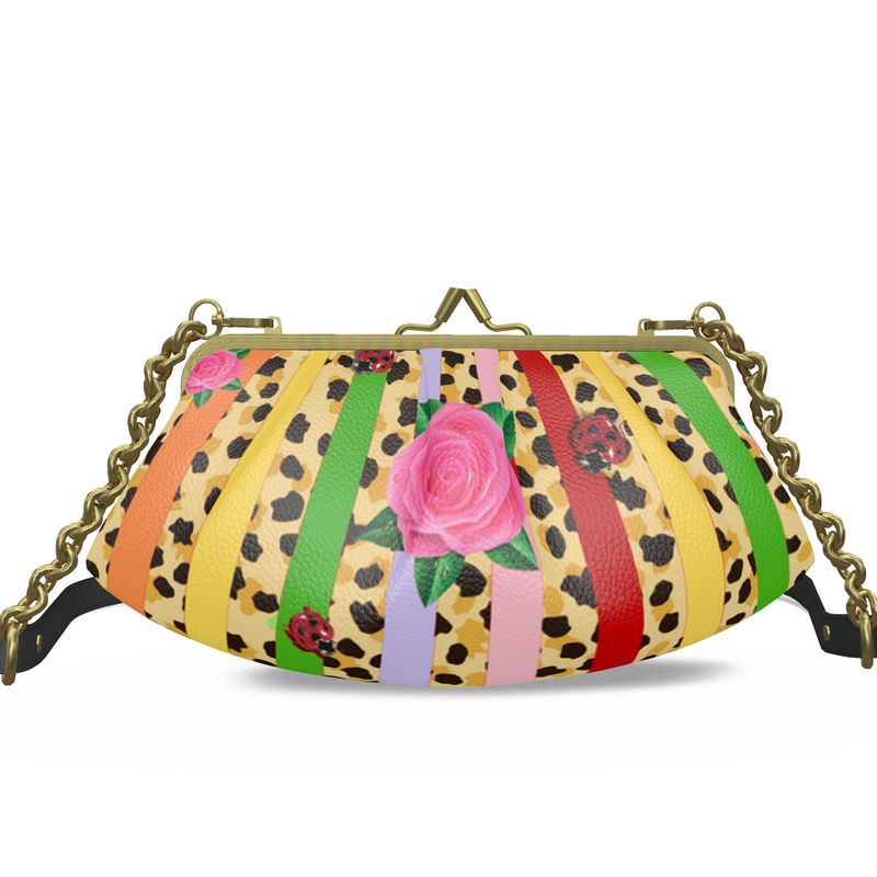 Multi Colored Pleated Frame Bag