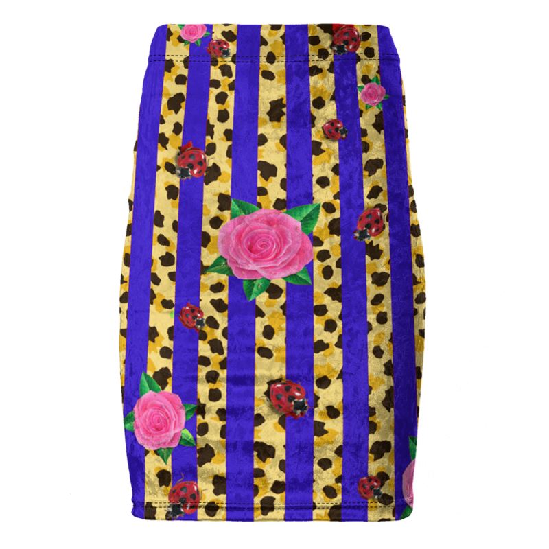 Royal Blue Print Pencil Skirt