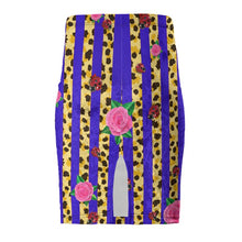 Load image into Gallery viewer, Royal Blue Print Pencil Skirt
