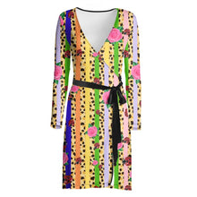 Load image into Gallery viewer, Multicolored Wrap Dress
