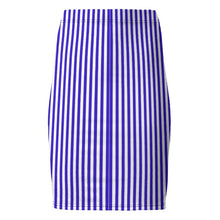 Load image into Gallery viewer, Royal Blue Stripe Pencil Skirt
