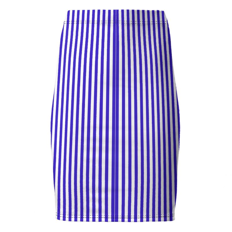 Royal Blue Stripe Pencil Skirt