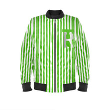 Load image into Gallery viewer, Green Stripe Bomber Jacket
