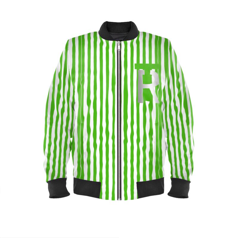 Green Stripe Bomber Jacket