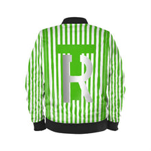 Load image into Gallery viewer, Green Stripe Bomber Jacket
