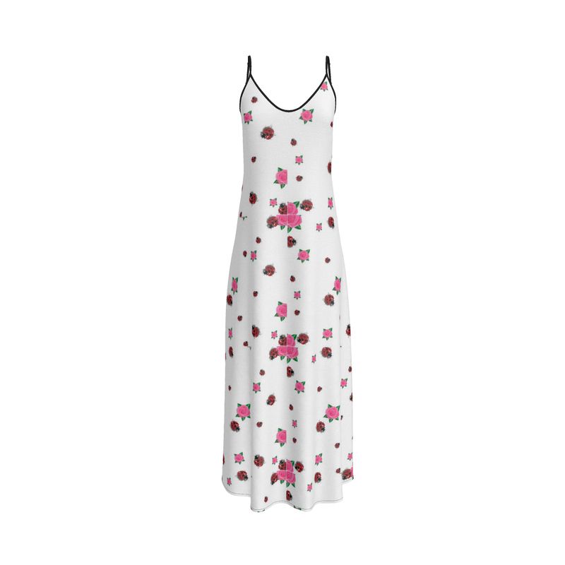 Pink Rose and Ladybug Slip Dress